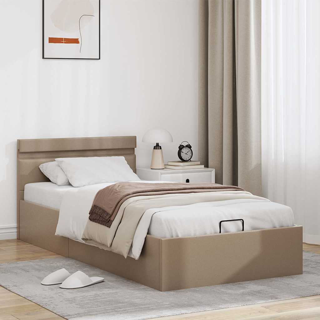 Hidraulični okvir za krevet LED boja cappuccina 90 x 200 cm