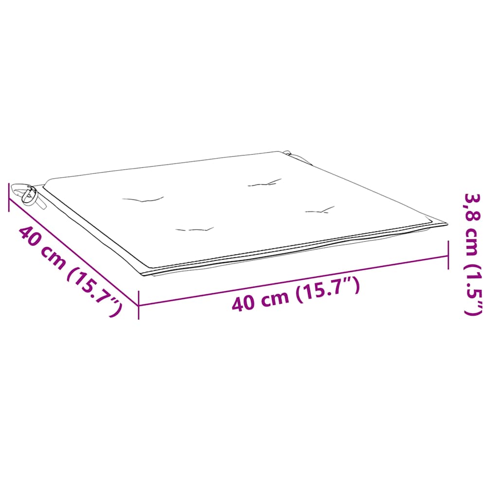 Jastuci za vrtne stolice 4 kom krem 40x40x4 cm od tkanine