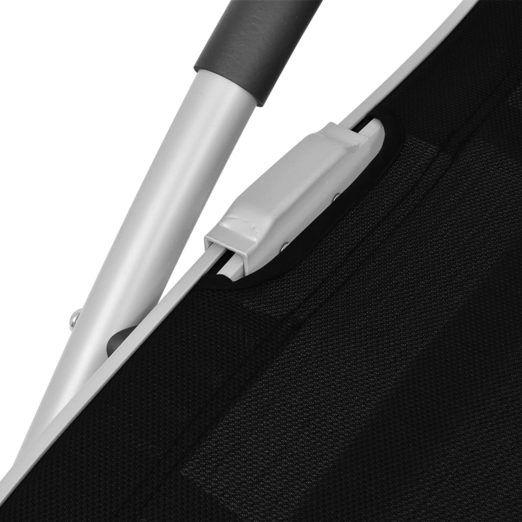 Ležaljka za sunčanje s jastukom od aluminija i tekstilena crna