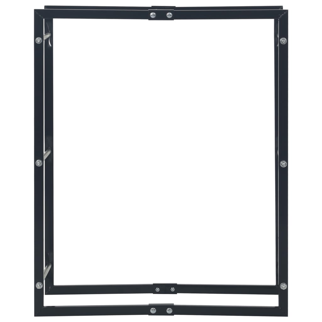 Stalak za drva za ogrjev crni 80 x 25 x 100 cm čelični