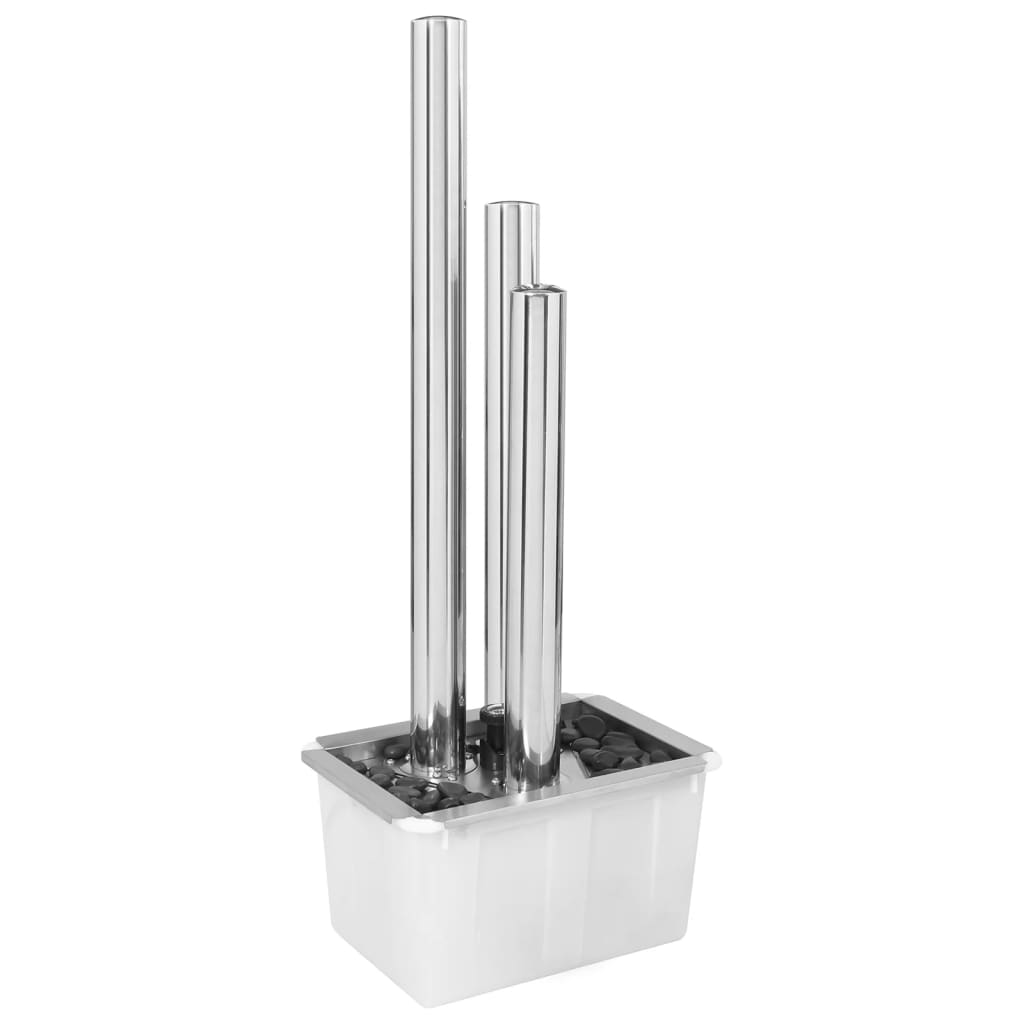 Vrtna fontana srebrna 48 x 34 x 123 cm od nehrđajućeg čelika