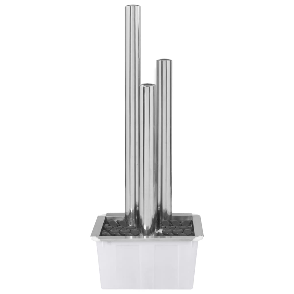 Vrtna fontana srebrna 48 x 34 x 123 cm od nehrđajućeg čelika