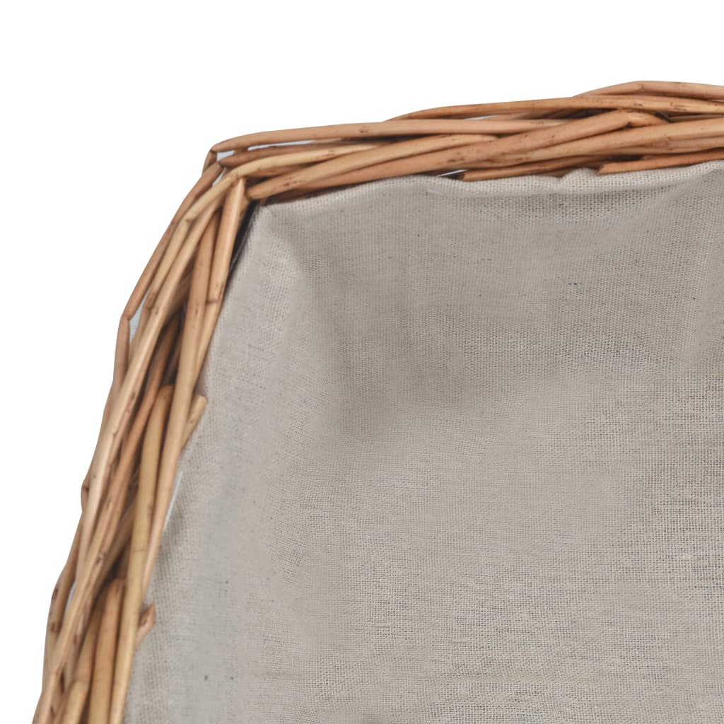 Košara za drva za ogrjev s ručkom 61,5 x 46,5 x 58 cm Smeđa vrba