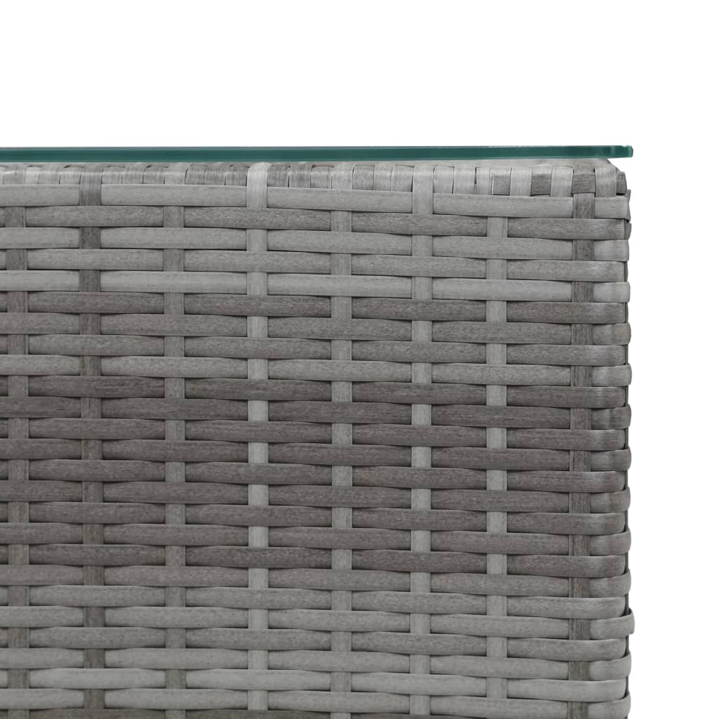 Bočni stolić sa staklenom površinom sivi 35x35x52 cm poliratan