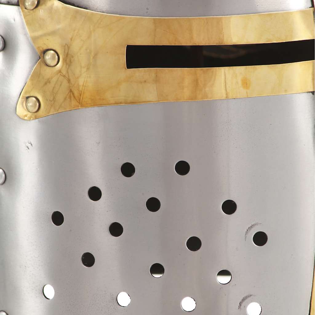 Replika srednjovjekovne križarske kacige LARP srebrna čelična