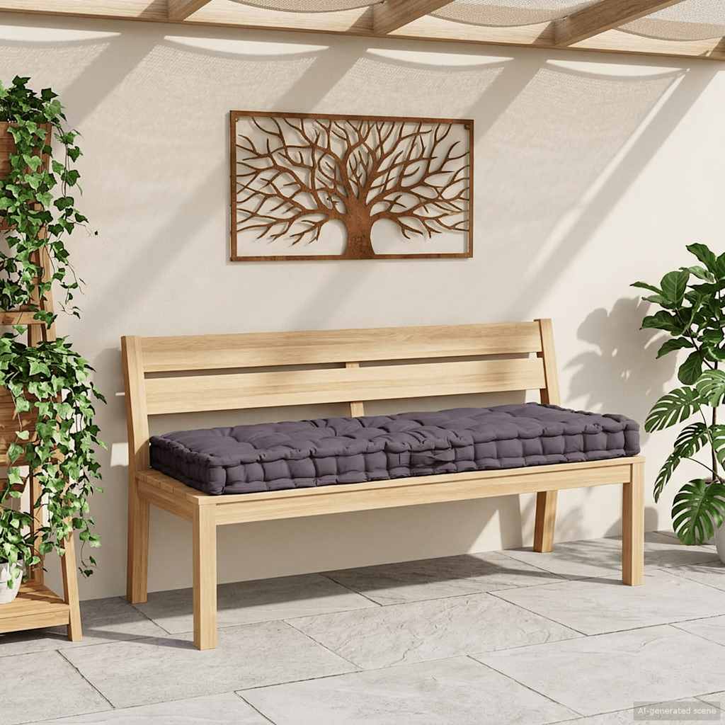 Paletni podni jastuk pamučni 120 x 80 x 10 cm antracit