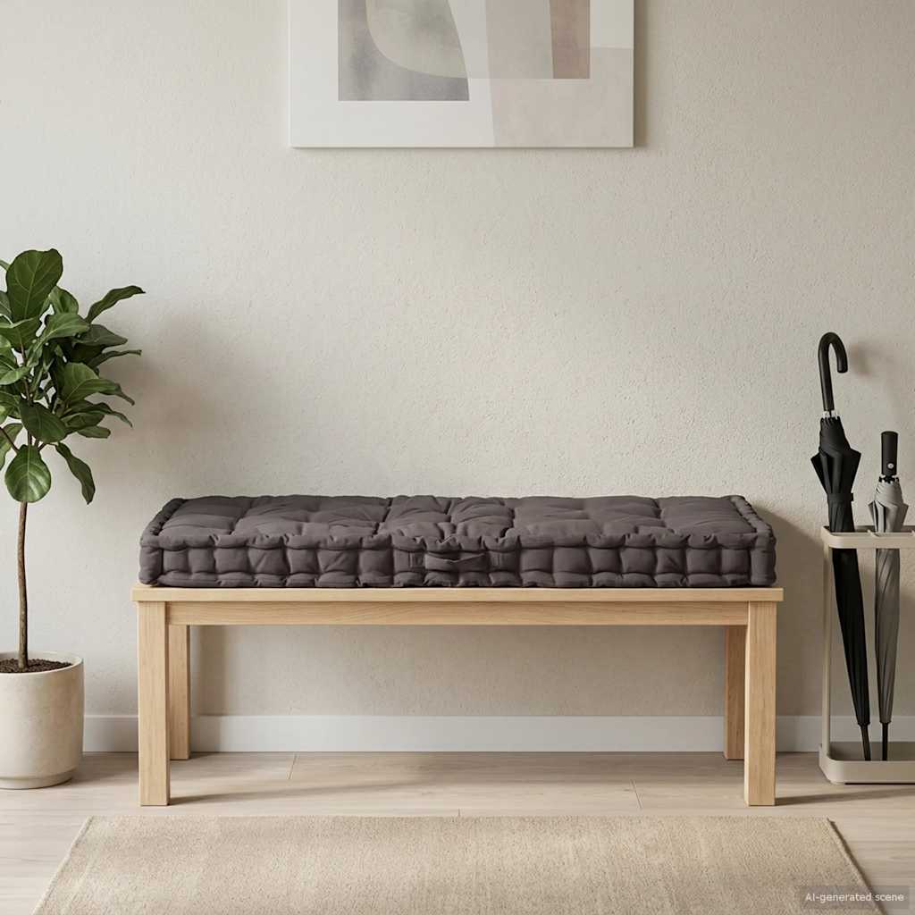 Paletni podni jastuk pamučni 120 x 80 x 10 cm antracit