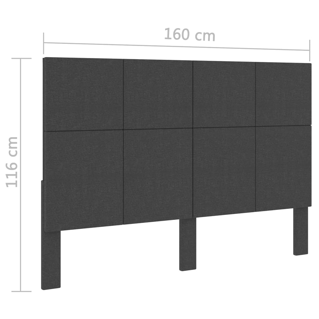 Uzglavlje od tkanine tamnosivo 160 x 200 cm