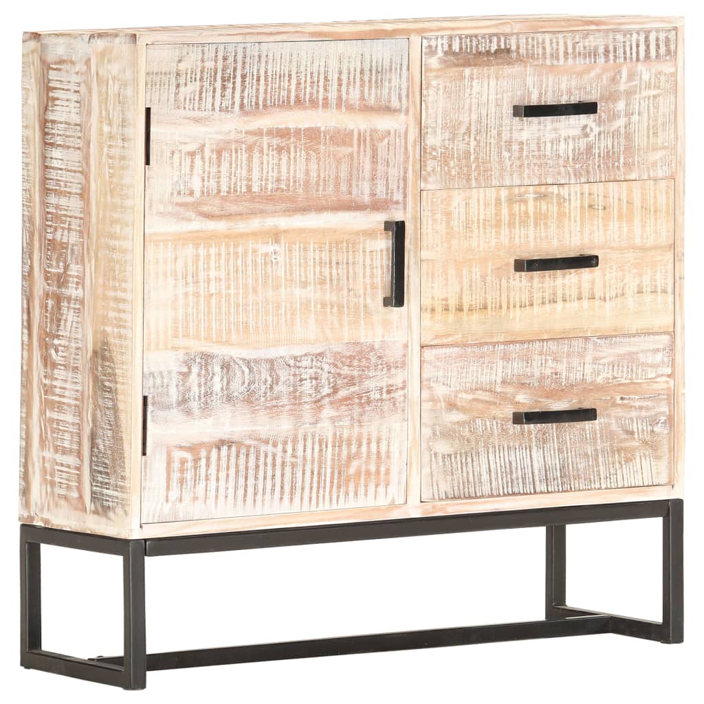 Komoda bijela 73 x 30 x 75 cm od masivnog bagremovog drva