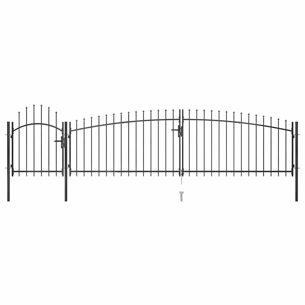 Vrtna vrata za ogradu Woerden s vrhom od koplja 5x1 m crna