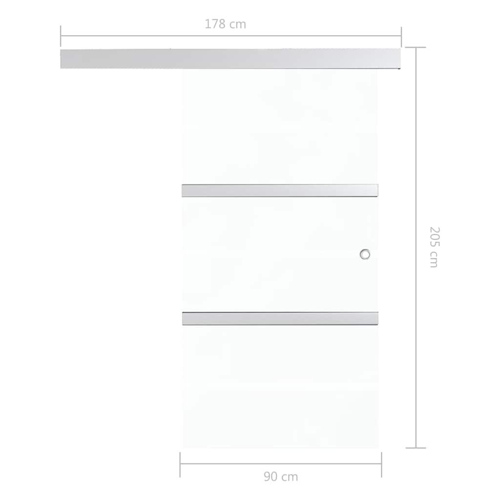 Klizna vrata od stakla ESG i aluminija 90 x 205 cm