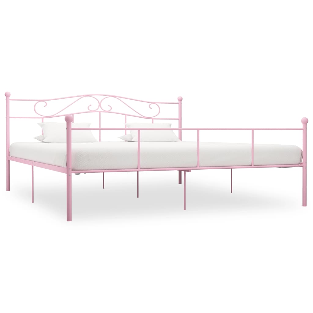 Okvir za krevet ružičasti metalni 180 x 200 cm