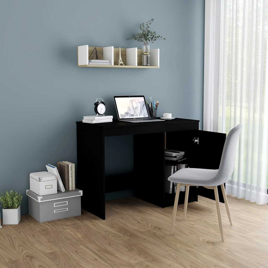 Radni stol crni 100 x 50 x 76 cm od konstruiranog drva