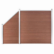 Set WPC ograda 1 kvadratna + 1 kosa 273 x 186 cm smeđi