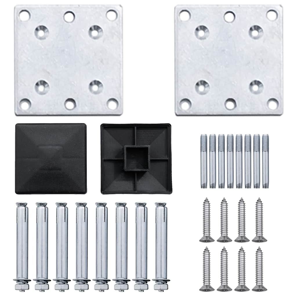 Set WPC ograda 1 kvadratna + 1 kosa 273 x 186 cm smeđi