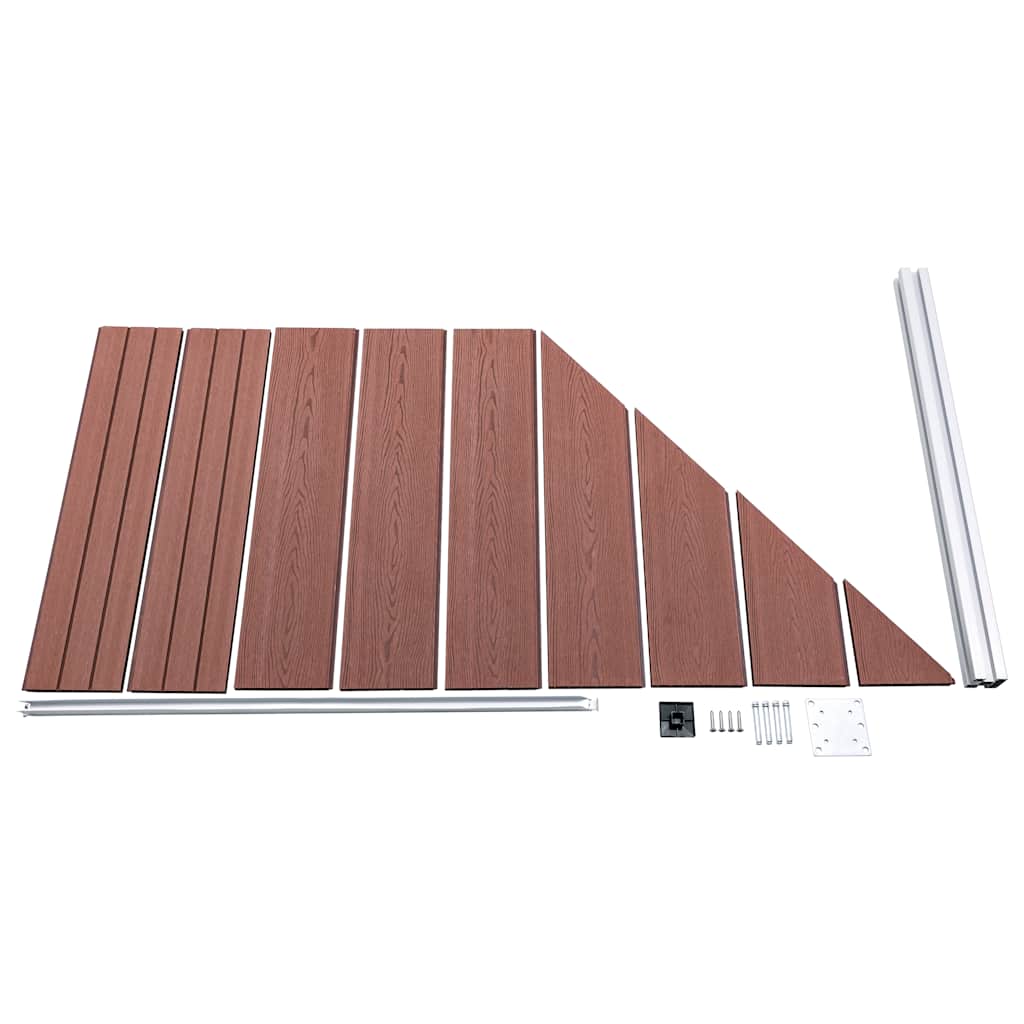 Set WPC ograda 1 kvadratna + 1 kosa 273 x 186 cm smeđi