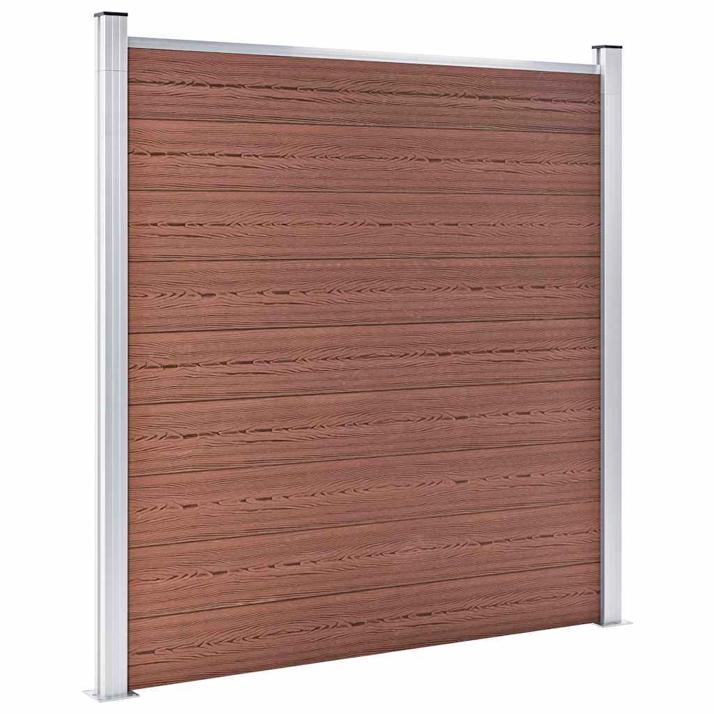 Set WPC ograda 1 kvadratna + 1 kosa 273 x 186 cm smeđi