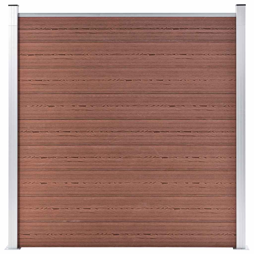 Set WPC ograda 1 kvadratna + 1 kosa 273 x 186 cm smeđi