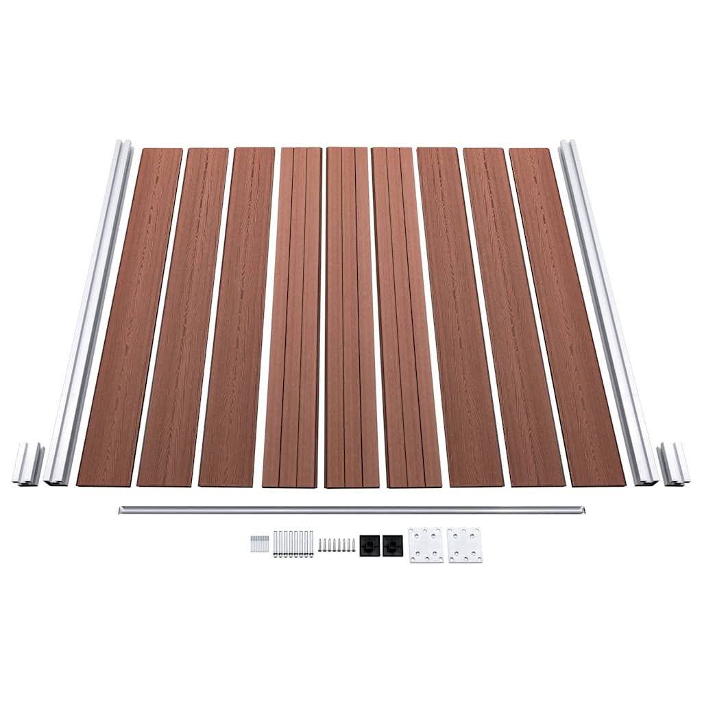 Set WPC ograda 1 kvadratna + 1 kosa 273 x 186 cm smeđi