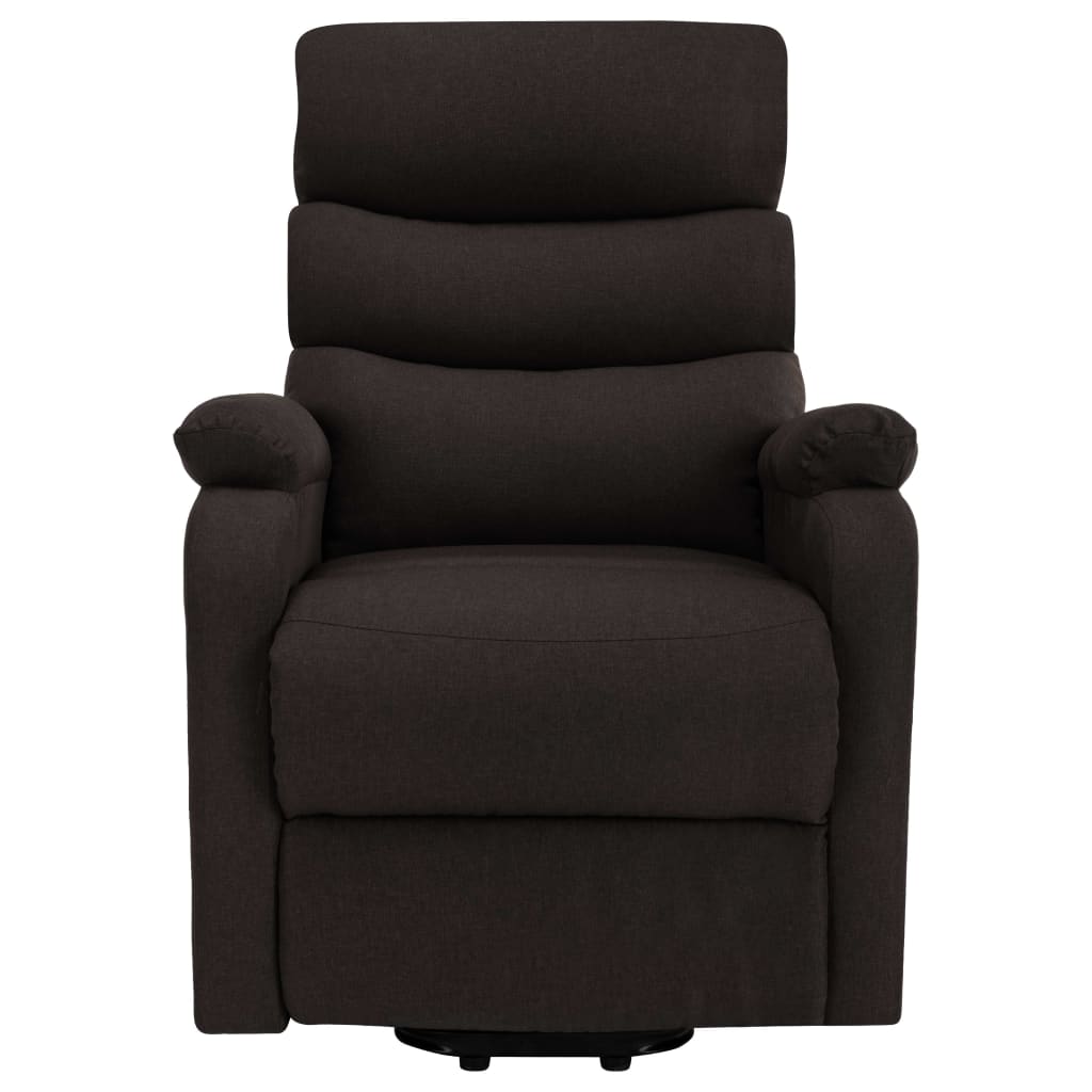 Masažna fotelja na podizanje od tkanine tamnosmeđa