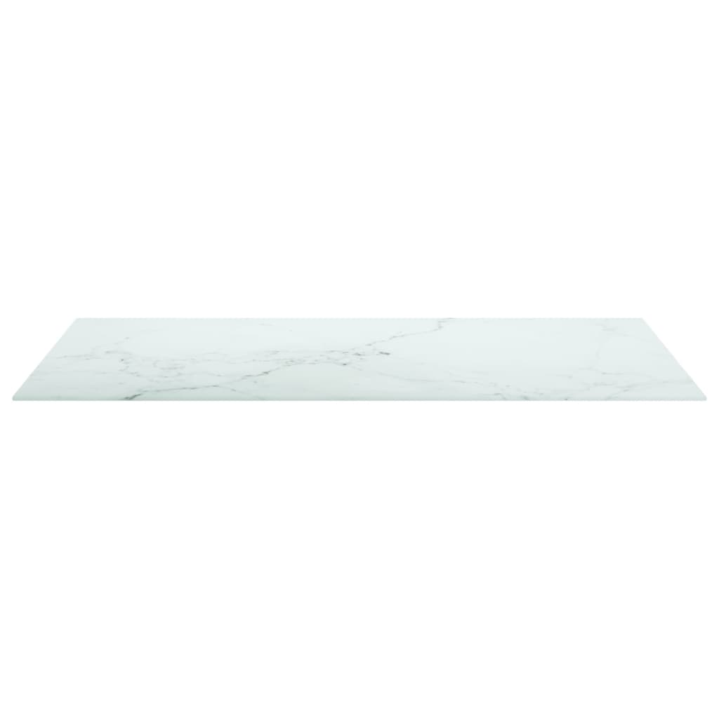 Stolna ploča bijela 100x62 cm 8 mm staklena s mramornim uzorkom