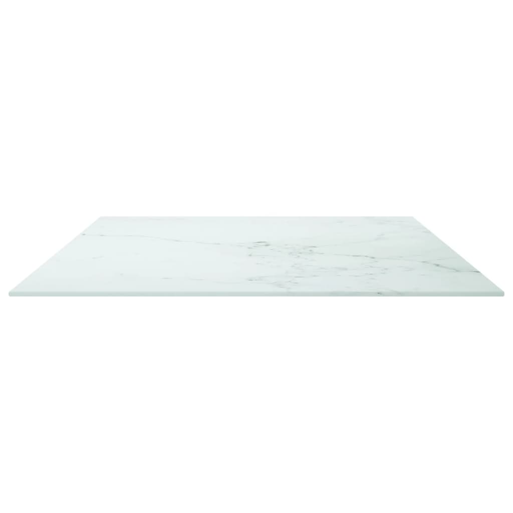 Stolna ploča bijela 100x62 cm 8 mm staklena s mramornim uzorkom