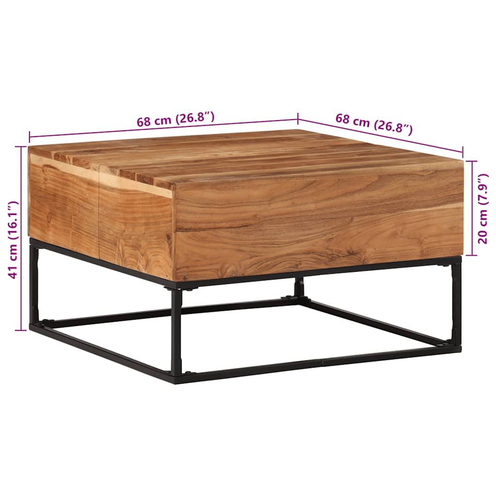 Stolić za kavu 68 x 68 x 41 cm od masivnog bagremovog drva