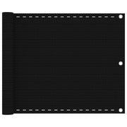 Balkonski zastor crni 75 x 600 cm HDPE