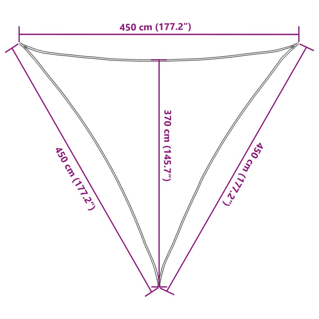 Jedro za zaštitu od sunca 160 g/m² krem 4,5 x 4,5 x 4,5 m HDPE