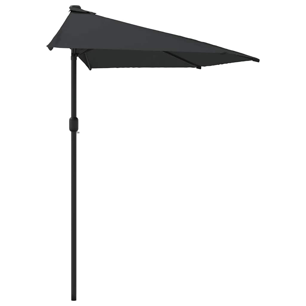 Balkonski suncobran crni 270 x 144 x 222 cm polukružni