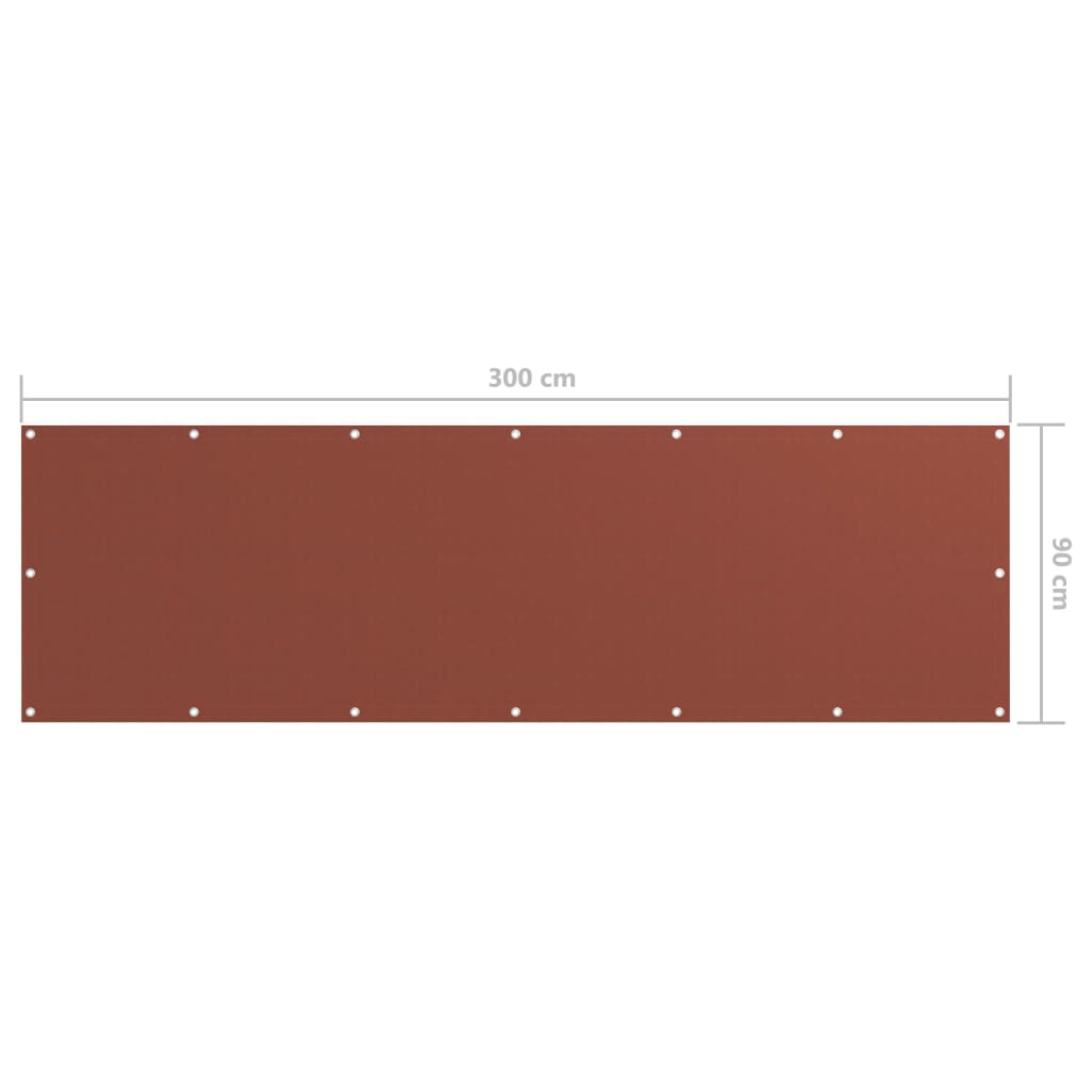 Balkonski zastor terakota 90 x 300 cm od tkanine Oxford