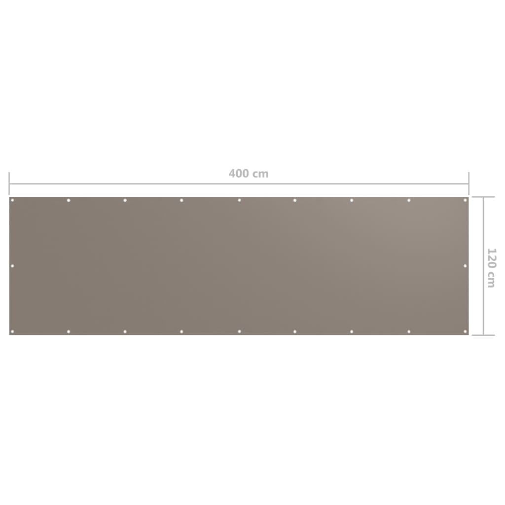 Balkonski zastor smeđe-sivi 120 x 400 cm od tkanine Oxford