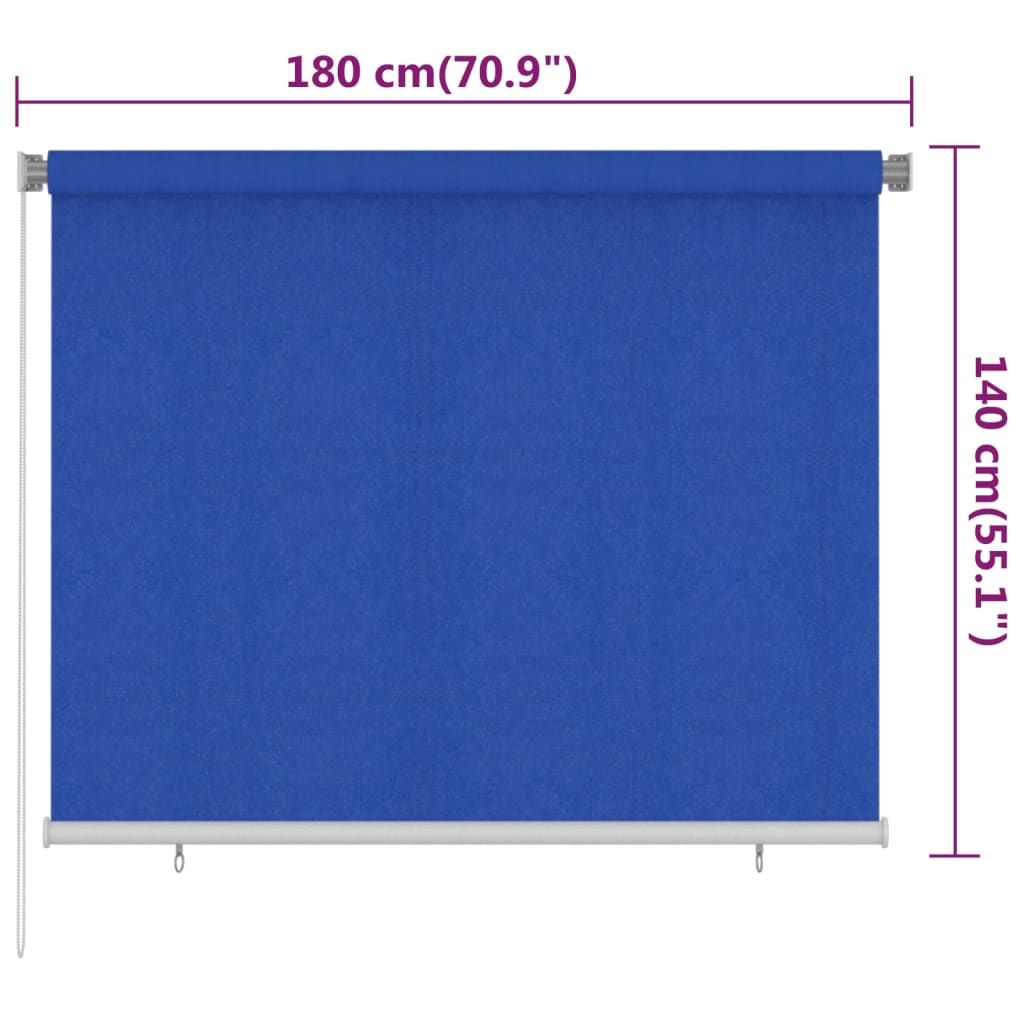 Vanjska roleta za zamračivanje 180 x 140 cm plava HDPE