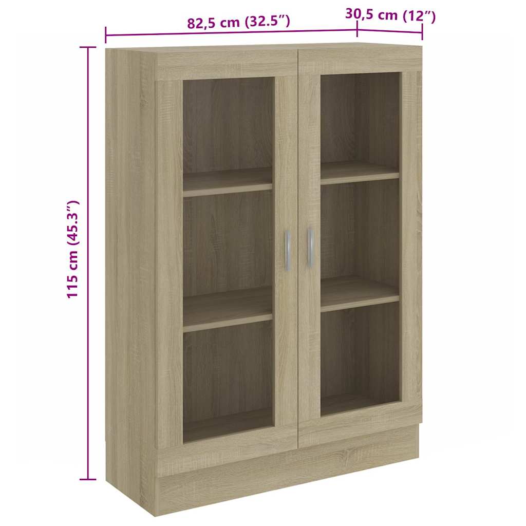 Vitrina boja hrasta sonome 82,5x30,5x115 cm konstruirano drvo