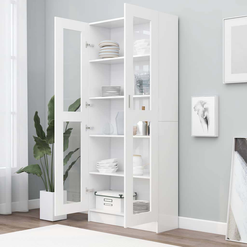 Vitrina bijela 82,5 x 30,5 x 185 cm konstruirano drvo