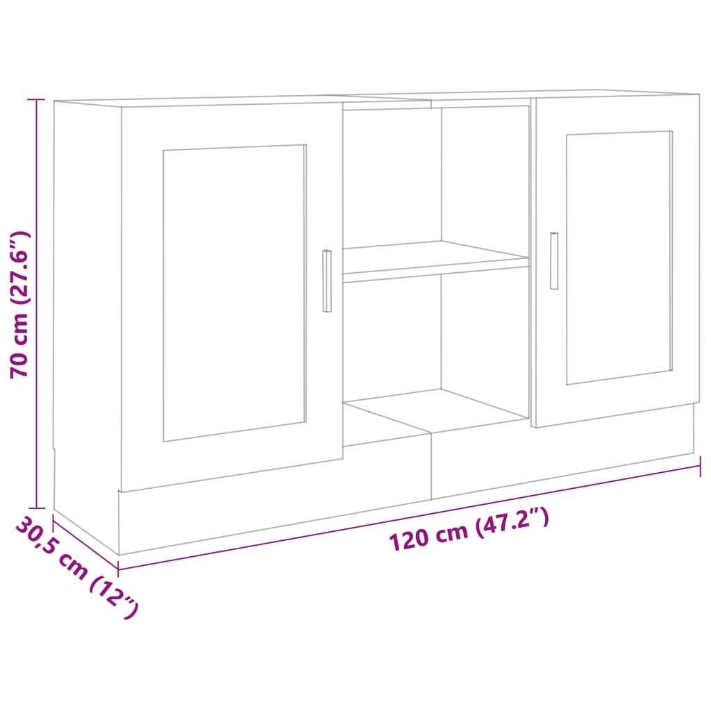 Komoda boja hrasta sonome 120 x 30,5 x 70 konstruiranog drvo