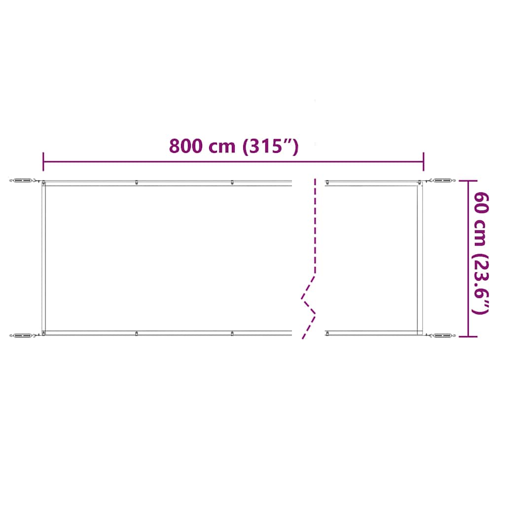 Okomita tenda antracit 60 x 800 cm od tkanine Oxford
