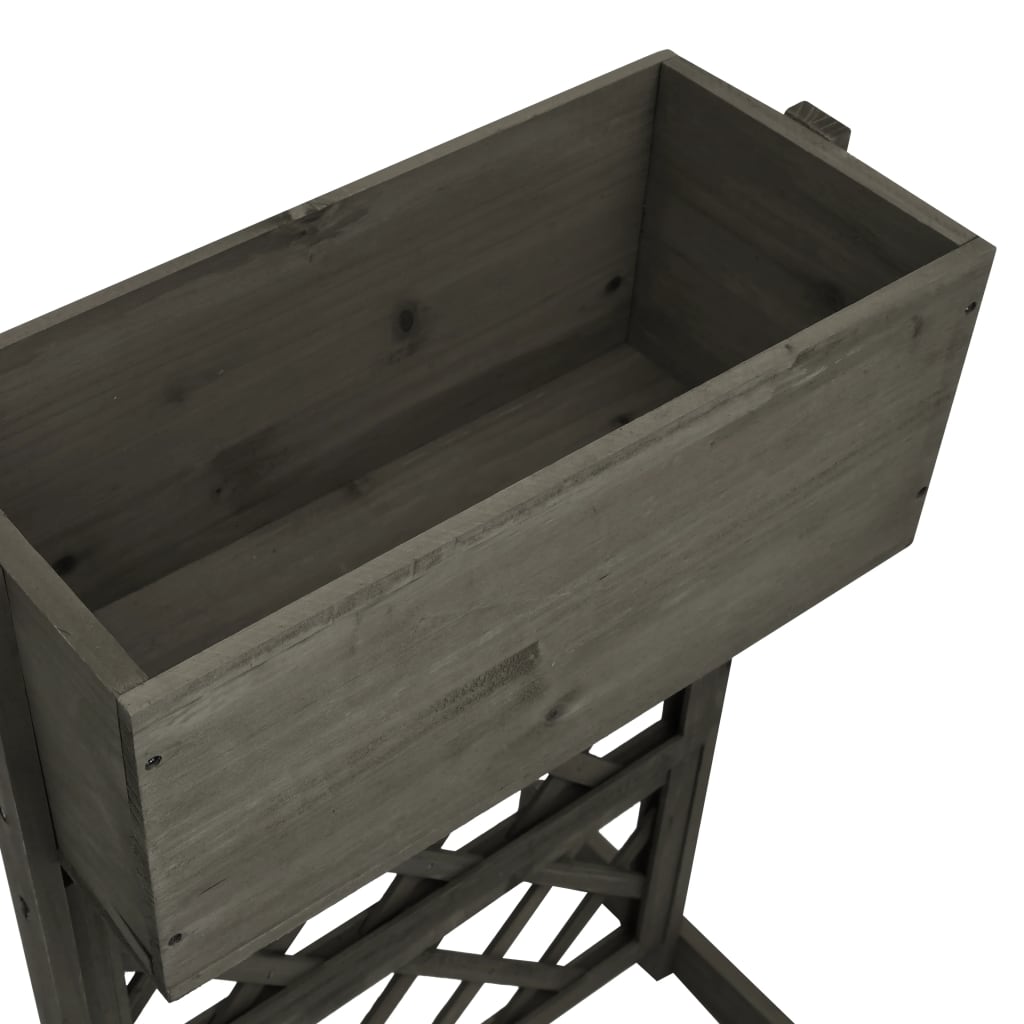 Vrtna sadilica s rešetkom siva 45x30x74 cm od masivne jelovine