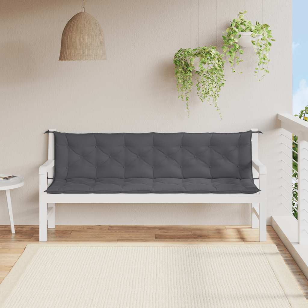 Jastuk za vrtnu klupu antracit 200x(50+50)x7 cm tkanina Oxford
