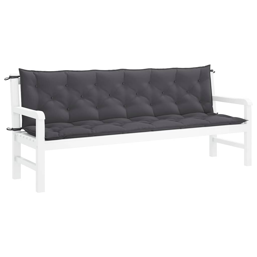 Jastuk za vrtnu klupu antracit 200x(50+50)x7 cm tkanina Oxford