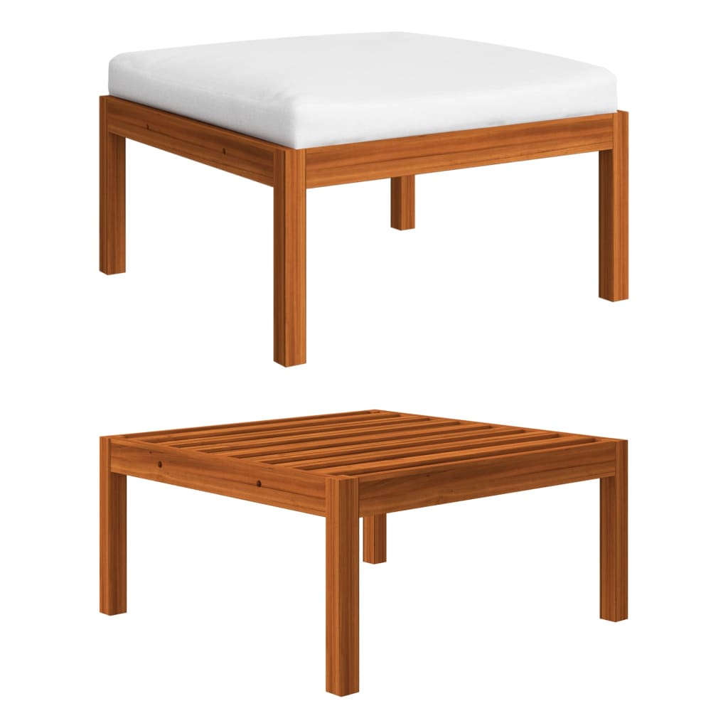 Vrtni set za sjedenje s jastucima, 4 dijela, krem boje, 63x63 cm