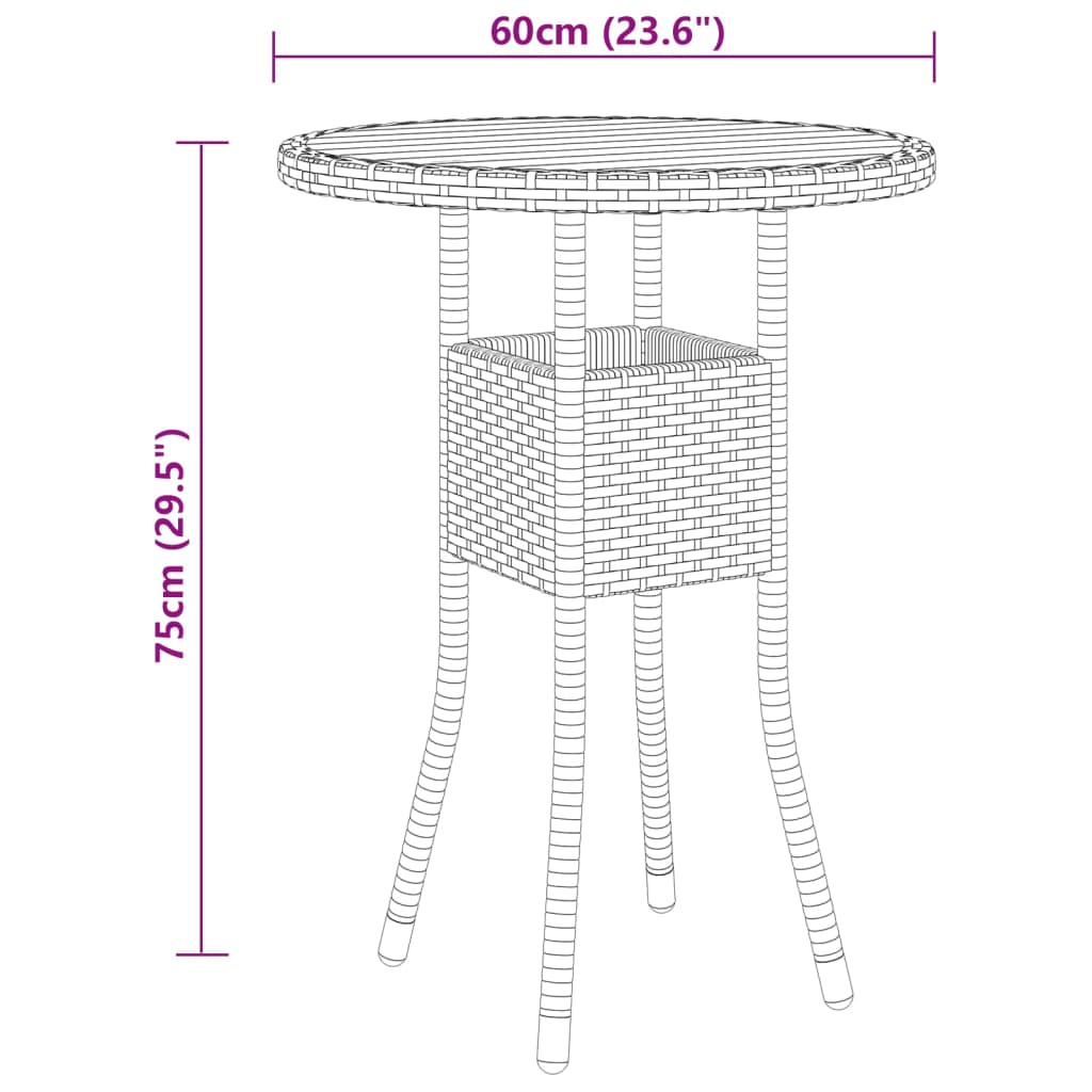 5-dijelna vrtna garnitura od poliratana crna