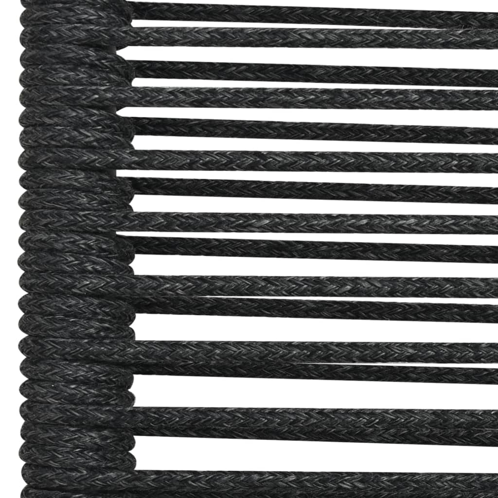 7-dijelni vrtni blagovaonski set pamučni konop i čelik crni