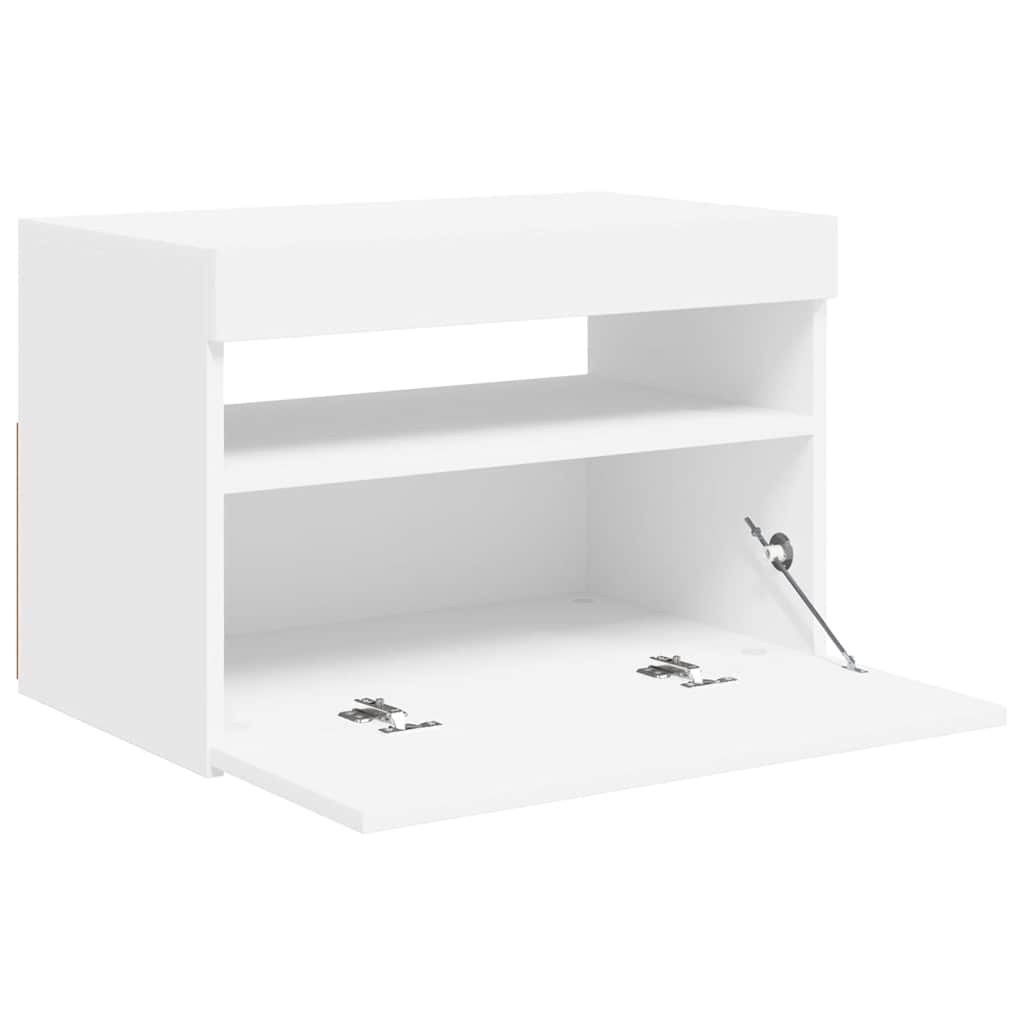 TV ormarić s LED svjetlima bijeli 60x35x40 cm