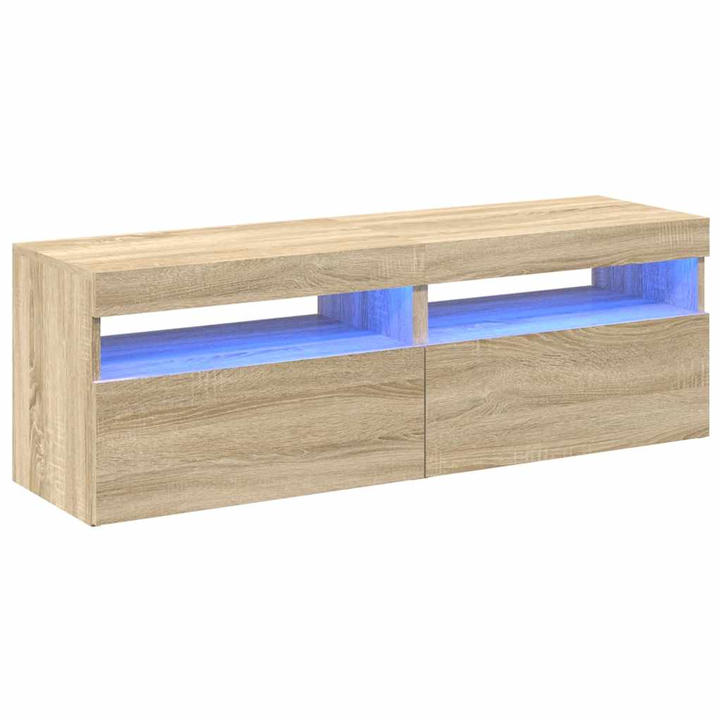 TV ormarići s LED svjetlima 2 kom boja hrasta 60 x 35 x 40 cm