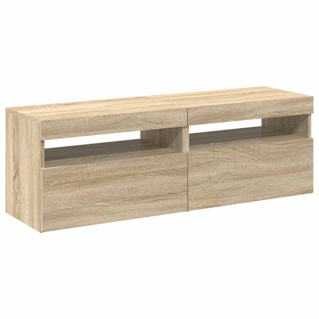 TV ormarići s LED svjetlima 2 kom boja hrasta 60 x 35 x 40 cm