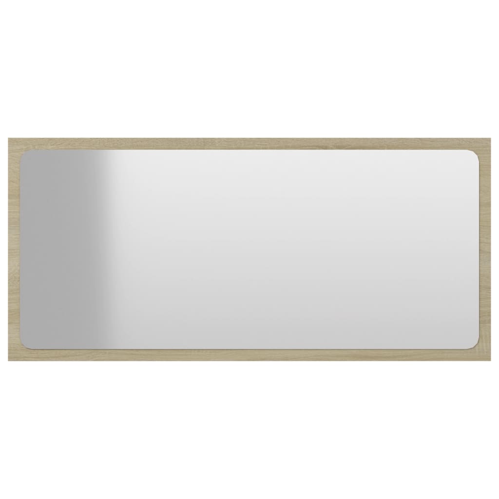 Kupaonsko ogledalo boja hrasta 80x1,5x37 cm konstruirano drvo
