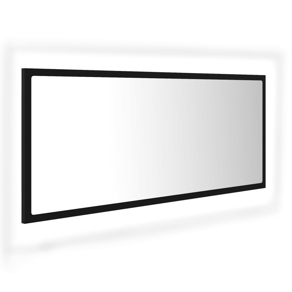 LED kupaonsko ogledalo crno 100x8,5x37 cm akrilno