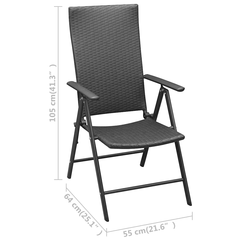 9-dijelni vrtni blagovaonski set crni Crna