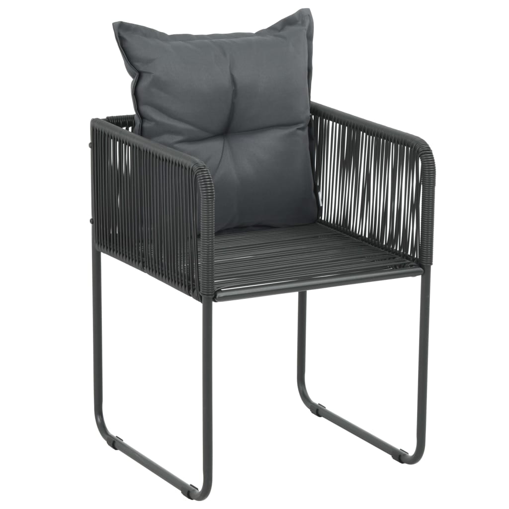9-dijelni vrtni blagovaonski set od PVC ratana crni